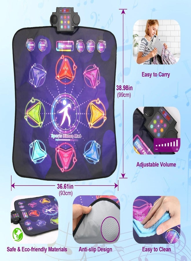 CXWLMAT Kids Dance Mat for Girls & Boys 3 4 5 6 7 8+ Year Old, 9 Game Modes with Adjustable Difficulty & Volume, Safe Portable Dance Music Mat with 8 Buttons for Indoor & Outdoor Play - Image 4